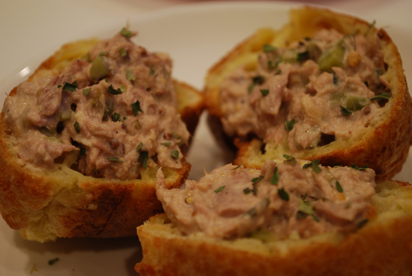 popovers filled with my favorite tuna salad